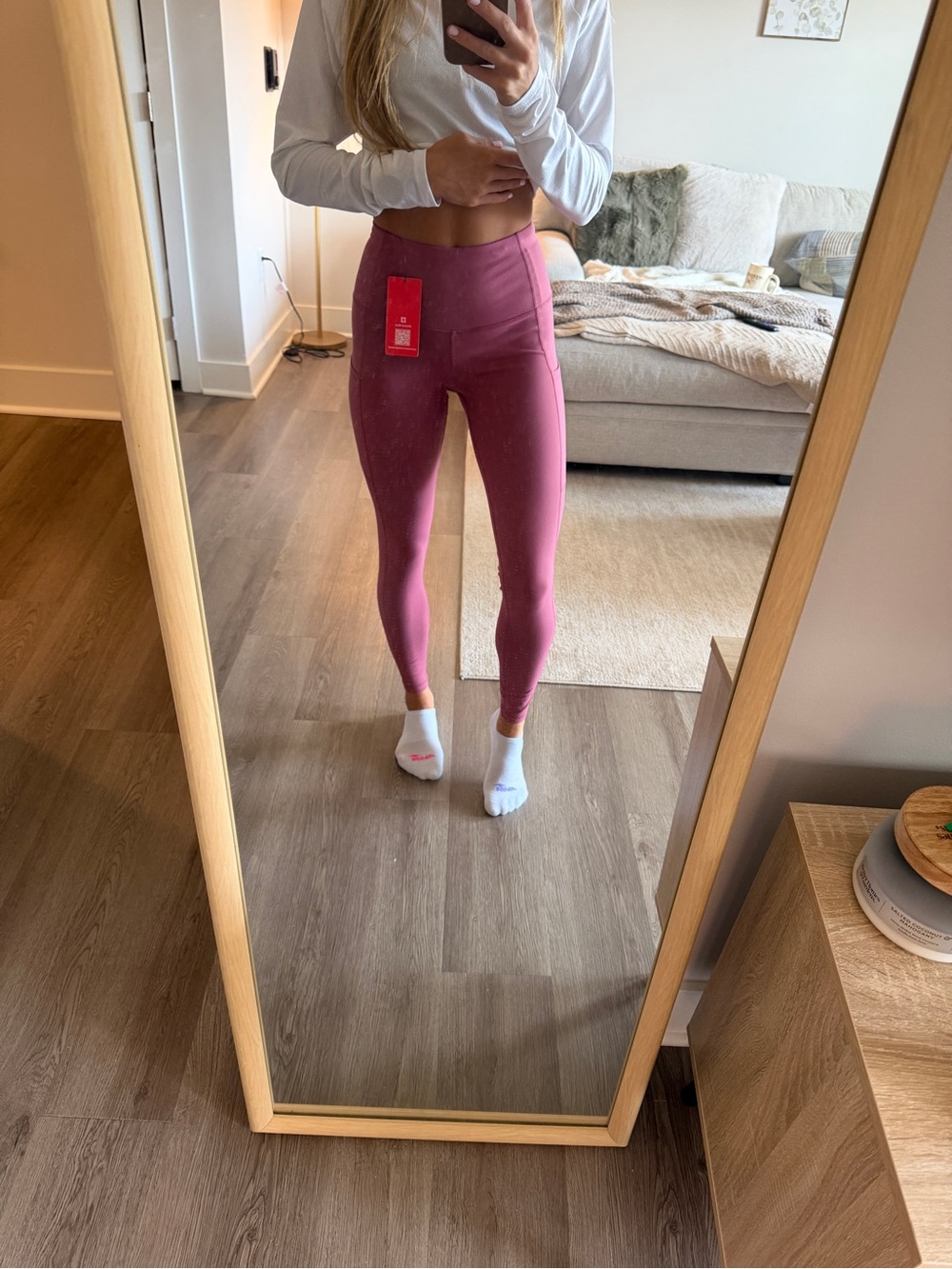 High-Waist Seamless Leggings - Pink